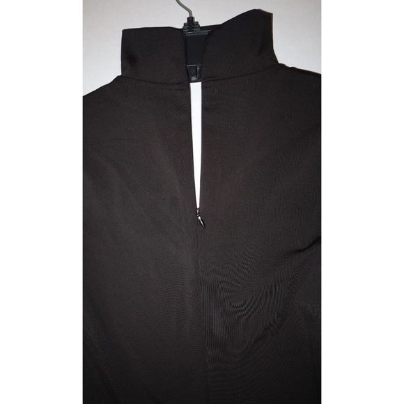 n:philanthropy Women's Sz S Black Long Sleeve Distressed Keyhole Choker Neck Top - Picture 7 of 10